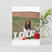 Basset-Hund-Valentinstag-Karte Feiertagskarte (Stehend Vorderseite)