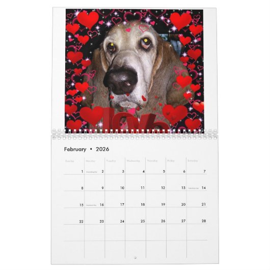 Basset-Hundekalender Kalender (Feb 2026)
