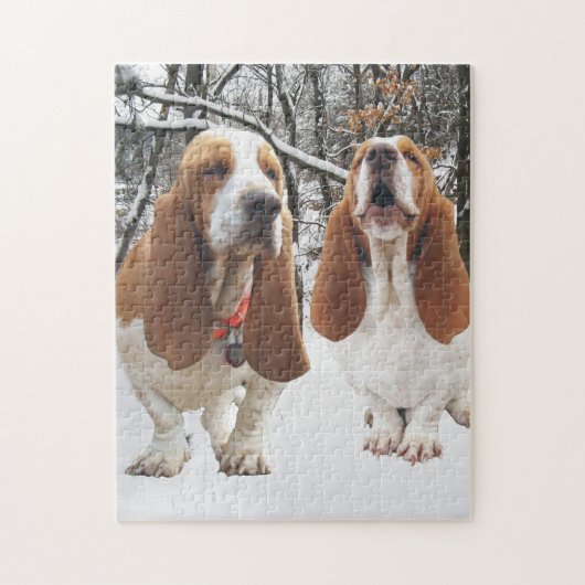 Basset im Holz Puzzle (Vertikal)