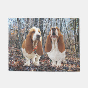 Basset in der Holz-Tür-Matte Fußmatte