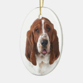 "Basset-Jagdhund " Keramik Ornament (Links)