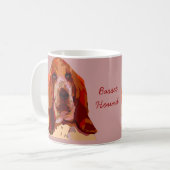 Basset-Jagdhund-Tasse in den hellen Farben Kaffeetasse (Vorderseite Links)