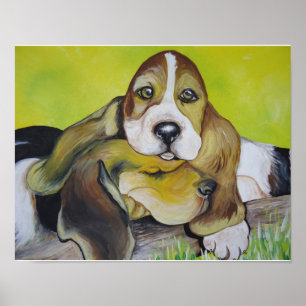 Basset-Jagdhund-Welpen Poster