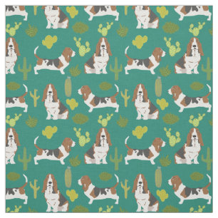Basset-Kakteen-Gewebe - Hundegewebe für Quilt Stoff