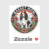 Basset-Mama Aufkleber (Blatt)