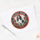 Basset-Mama Runder Aufkleber (Umschlag)