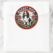Basset-Mama Runder Aufkleber (Tasche)