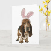Basset mit den Häschenohren Karte (Gelbe Blume)