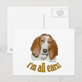 Basset Ohren Postkarte (Vorne/Hinten)