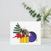 Basset-Reindeer-Postkarte Postkarte (Stehend Vorderseite)