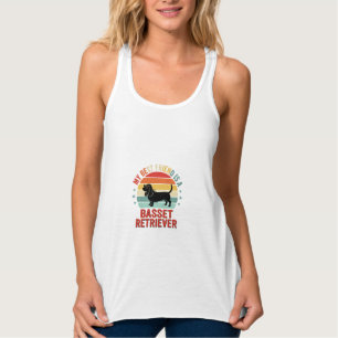 Basset Retriever Retro Sonnenuntergang Hund Tank Top