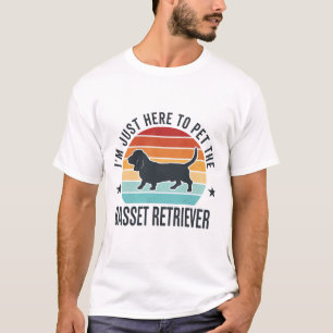 Basset Retriever Retro Sonnenuntergang Hunde Liebh T-Shirt