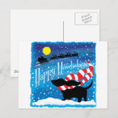 Basset Scarf Postkarte (Vorne/Hinten)