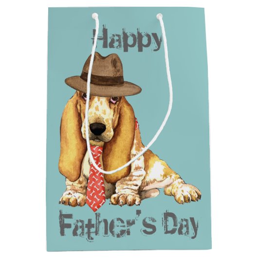 Basset-Vater Mittlere Geschenktüte (Vorderseite)