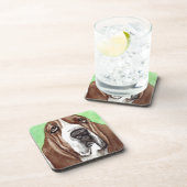 Basset Watercolor Getränkeuntersetzer (Rechte Seite)