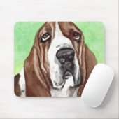 Basset Watercolor Mousepad (Mit Mouse)
