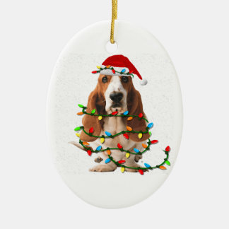 Basset-Weihnachten lustige Basset-Hund-Liebe Keramik Ornament