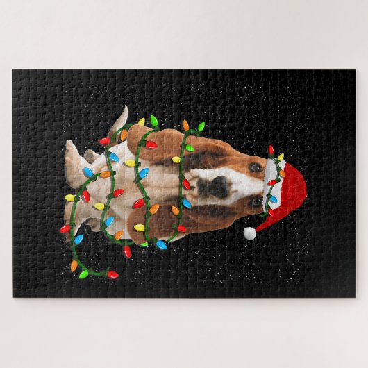 Basset-Weihnachten lustige Basset-Hund-Liebe Puzzle (Horizontal)