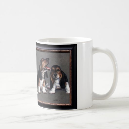 Basset-Welpen Kaffeetasse (Rechts)