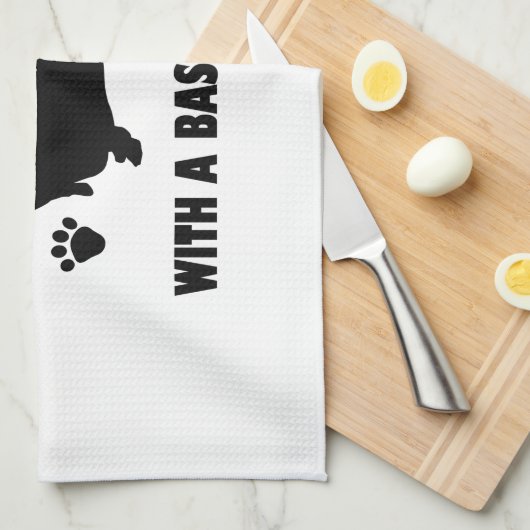 Bassethundeentwurf Geschirrtuch (Viertel Falte)