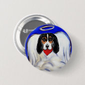 Bassett Hound Angel Button (Vorne & Hinten)