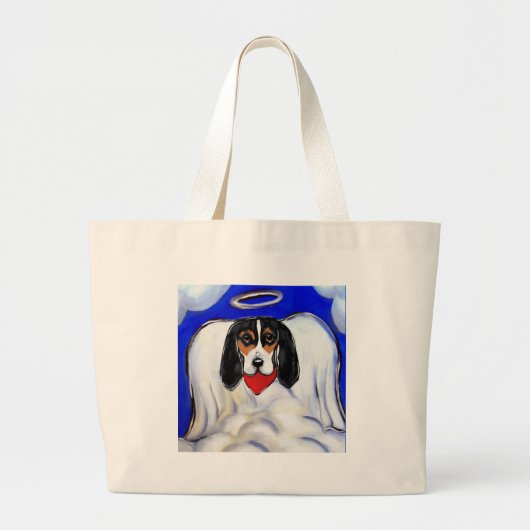 Bassett Hound Angel Jumbo Stoffbeutel (Vorne)