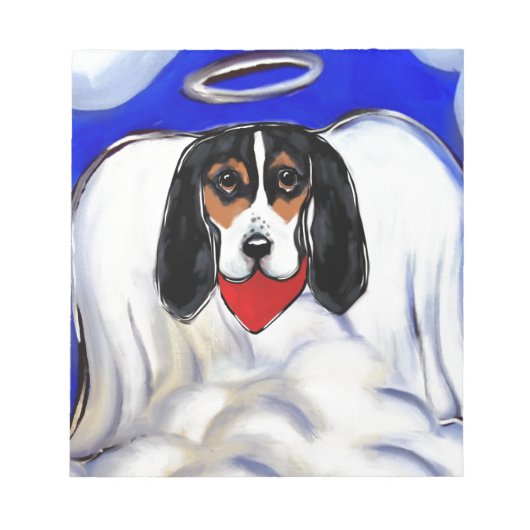 Bassett Hound Angel Notizblock (Vorderseite)