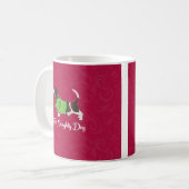 Bassett Hound Christmas Feliz Naughty Dog Kaffeetasse (Vorderseite Links)