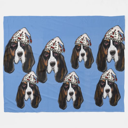 Bassett Hound Fleecedecke (Vorderseite (Horizontal))
