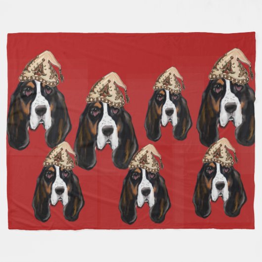 Bassett Hound Fleecedecke (Vorderseite (Horizontal))