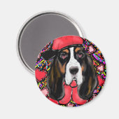 Bassett Hound Magnet (Vorderseite/Rückseite)