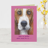 Bassett hound Mother's Day Card Karte (Gelbe Blume)