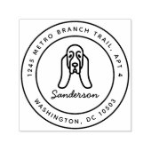 Bassett-Hound-Rücksendeadresse-Briefmarke Permastempel (Design)