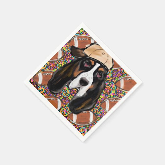 Bassett Hound Serviette (Ecke)