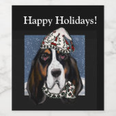 BASSETT HOUND WEINETIKETT (Einzelnes Label)