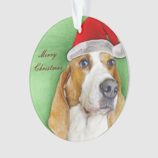 Bassetweihnachtsverzierung Ornament (Vorderseite)
