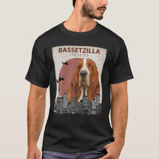 Bassetzilla Funny Basset Hound T Shirt Geschenk fü
