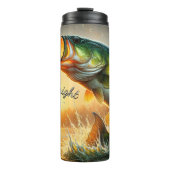 Bassfang in den Sonnenaufgangsgewässern Thermosbecher (Vorderseite)