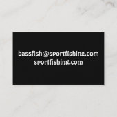 Bassfisch/Fischfang (schwarz/rot/weiß) Visitenkarte (Rückseite)