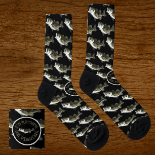 Bassfisch Gemustert, WÜRDE ICH VIELLEICHT FISCHEN Socken
