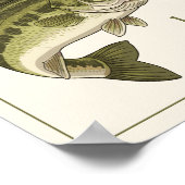 Bassfisch Lass uns Fischen Personalisiert Poster (Ecke)