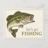 Bassfisch Lass uns Fischen Personalized Postkarte (Vorderseite)