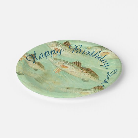 Bassfisch  pappteller (Schrägansicht)