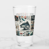 Bassfisch von Fanggerät Glas (Rückseite)