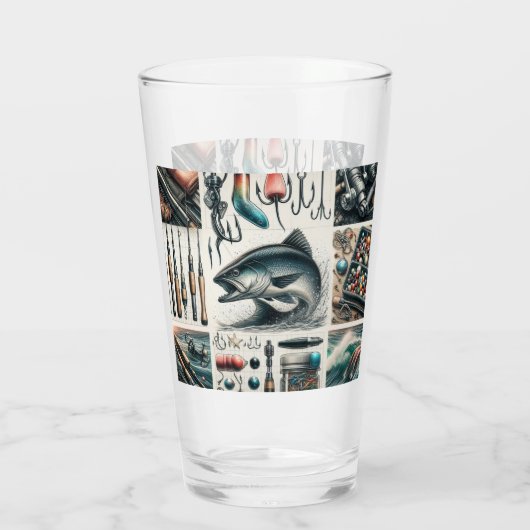 Bassfisch von Fanggerät Glas (Rückseite)