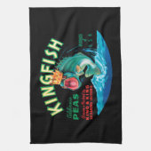 Bassfische mit Krone auf schwarzem Hintergrund Handtuch (Vertikal)