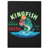 Bassfische mit Krone auf schwarzem Hintergrund Klemmbrett (Rückseite)