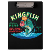 Bassfische mit Krone auf schwarzem Hintergrund Klemmbrett (Vorderseite)