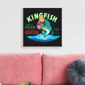 Bassfische mit Krone auf schwarzem Hintergrund Leinwanddruck (Insitu (Wohnzimmer))