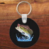 Bassfischen, Fischer, Geschenke für ein Fanggerät Schlüsselanhänger (Vorderseite)